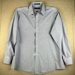 Vintage Claybrooke Shirt Men 16.5 34/35 Gray‎ Dress Wrinkle Free Hong Kong Made